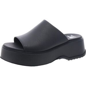 Sorel Black Platform Slide Sandals